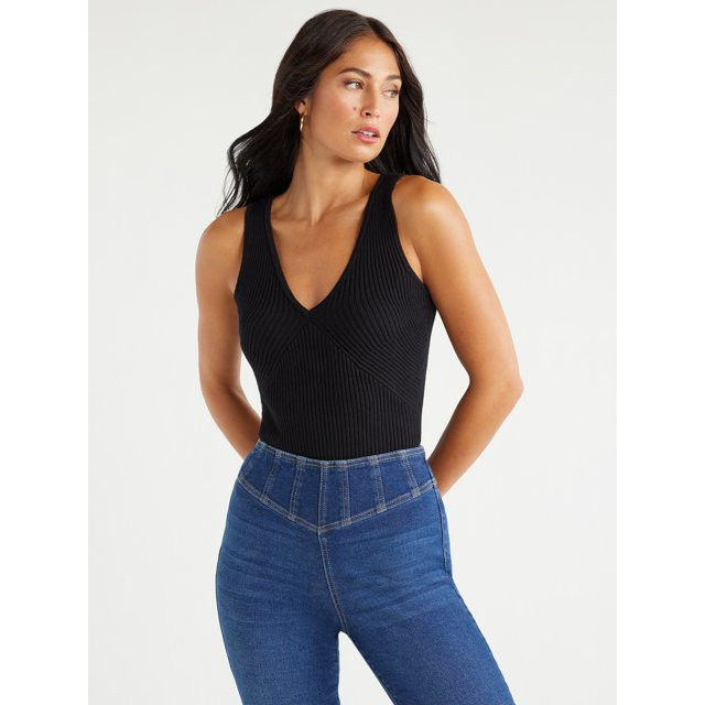 Sofia Jeans Women’s Sleeveless Sweater Bodysuit, Sizes XS-3XL | Walmart (US)