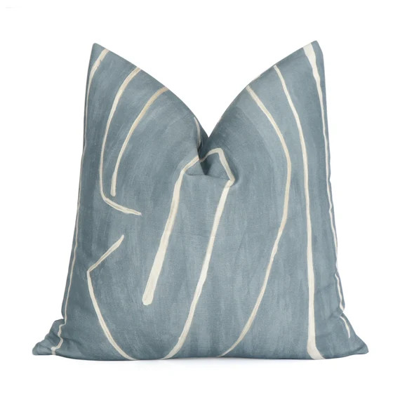 Kelly Wearstler Graffito Deep Sky Pillow Cover Modern Home | Etsy | Etsy (US)