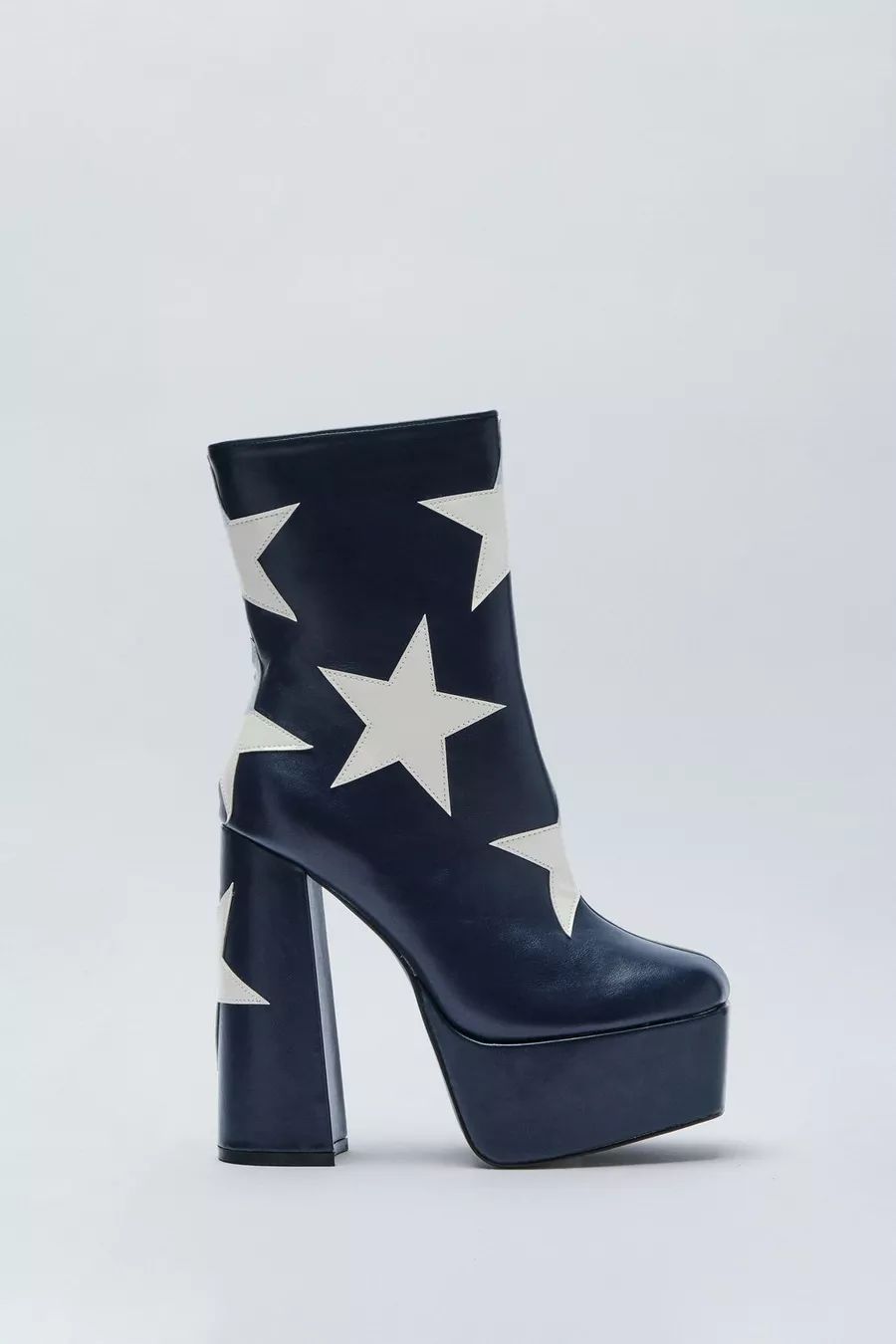Faux Leather Star Platform Ankle Boot | Nasty Gal (US)