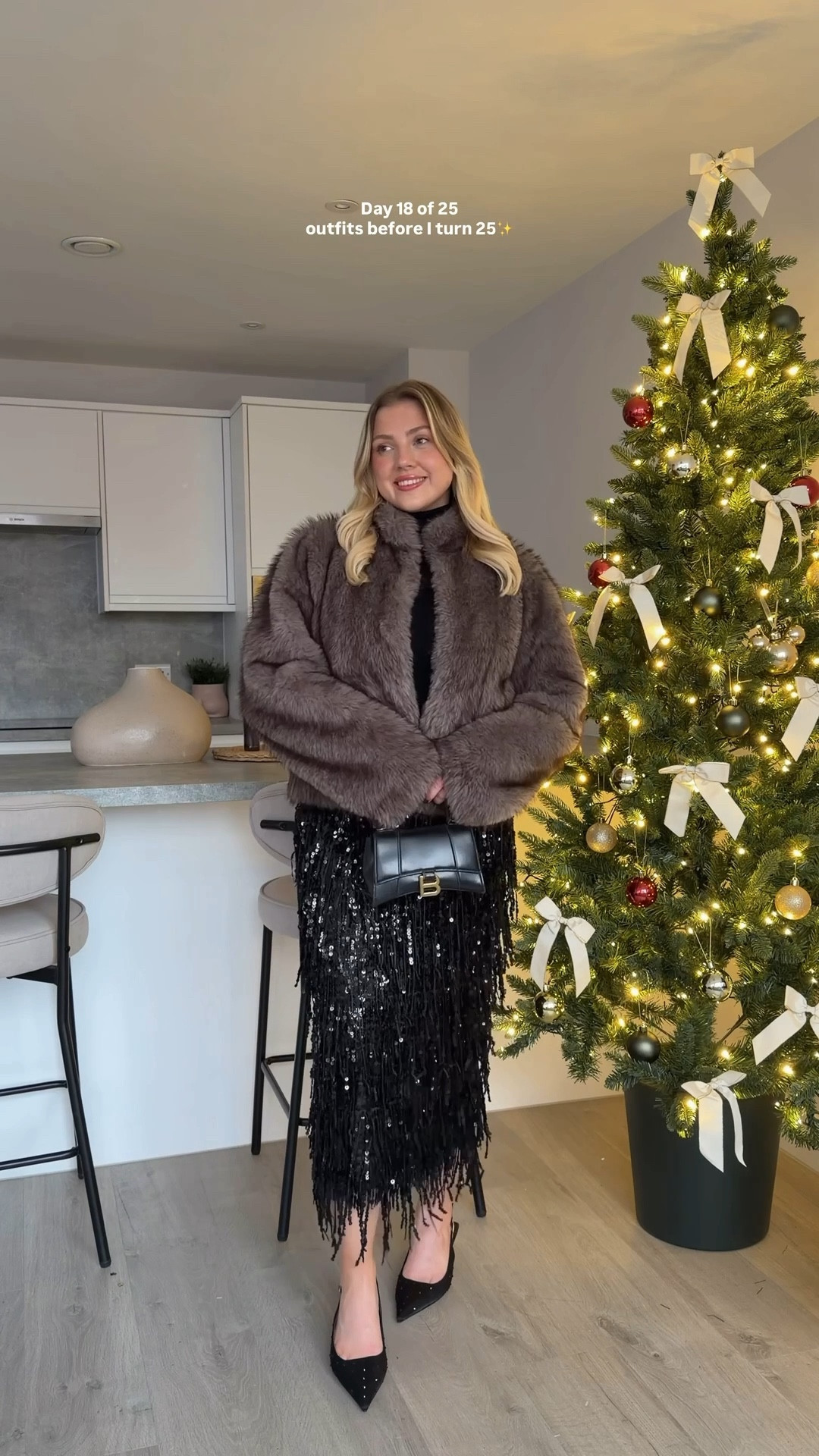 Day 18 of 25 outfits before turning 25🤍 

Sequin skirt
Embellished skirt
Faux fur jacket 
Christmas outfit
Christmas party 

#LTKuk #LTKluxury #LTKfestive