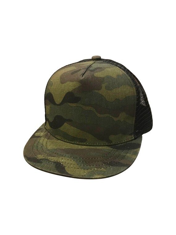 CAMO toddler adjustable flat brim hat | Etsy (US)