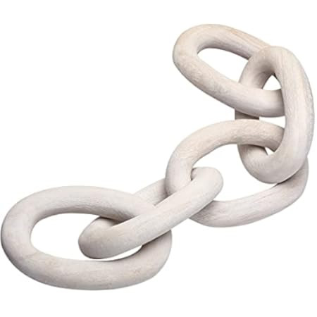 Bloomingville 13" L Decorative Marble Figurine Chain Link, White | Amazon (US)