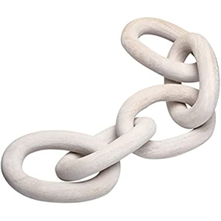 Bloomingville 13" L Decorative Marble Figurine Chain Link, White | Amazon (US)