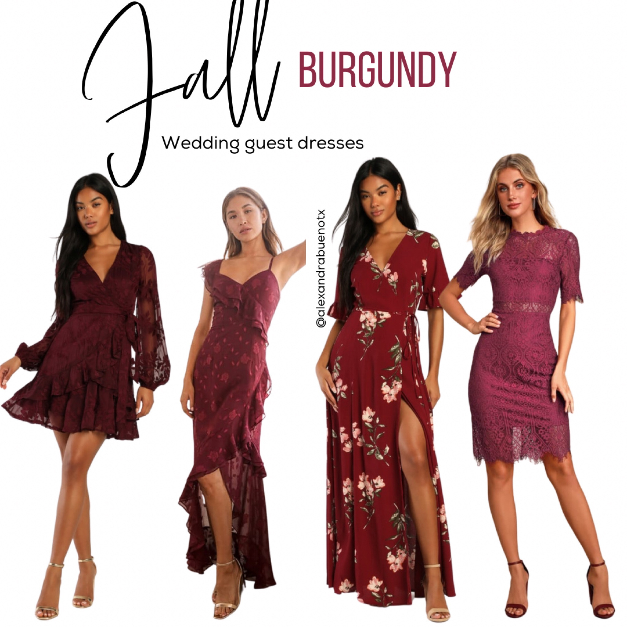 Fall Burgundy Wedding Guest Dresses ❤️ 

#LTKfindsunder100 #LTKmidsize #LTKwedding