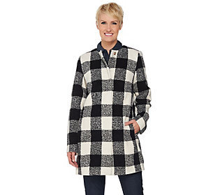 C. Wonder Wool Blend Buffalo Plaid Snap FrontCoat | QVC
