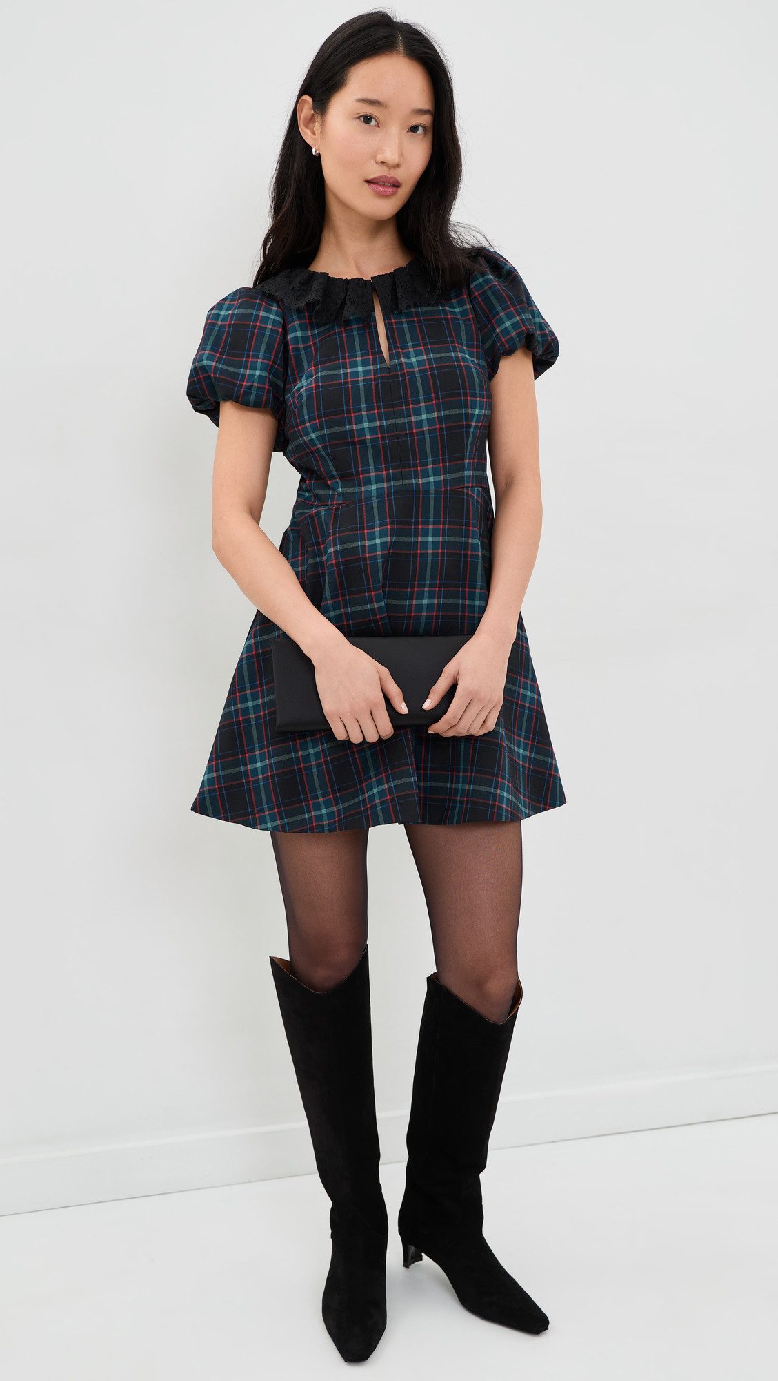 Hill House Home The Antoinette Dress Gem Plaid/Navy Multi L | Shopbop