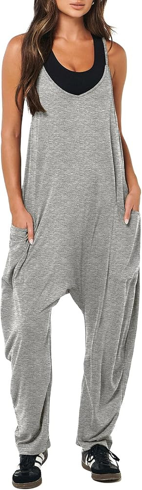 ANRABESS Women's Casual Loose Sleeveless Jumpsuits Spaghetti Strap Harem Long Pants Romper Overal... | Amazon (US)