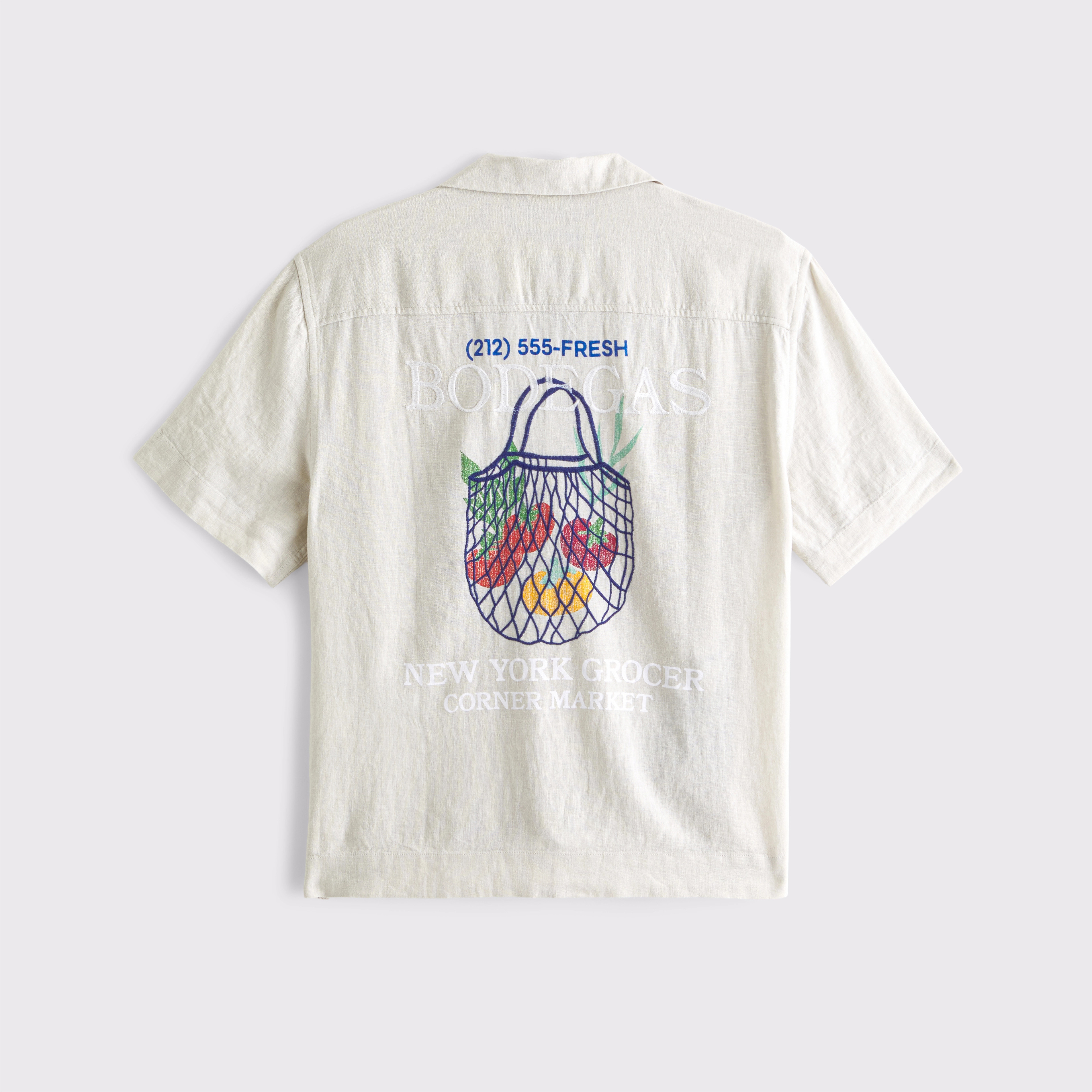 Short-Sleeve Graphic Button-Up Shirt | Abercrombie & Fitch (US)