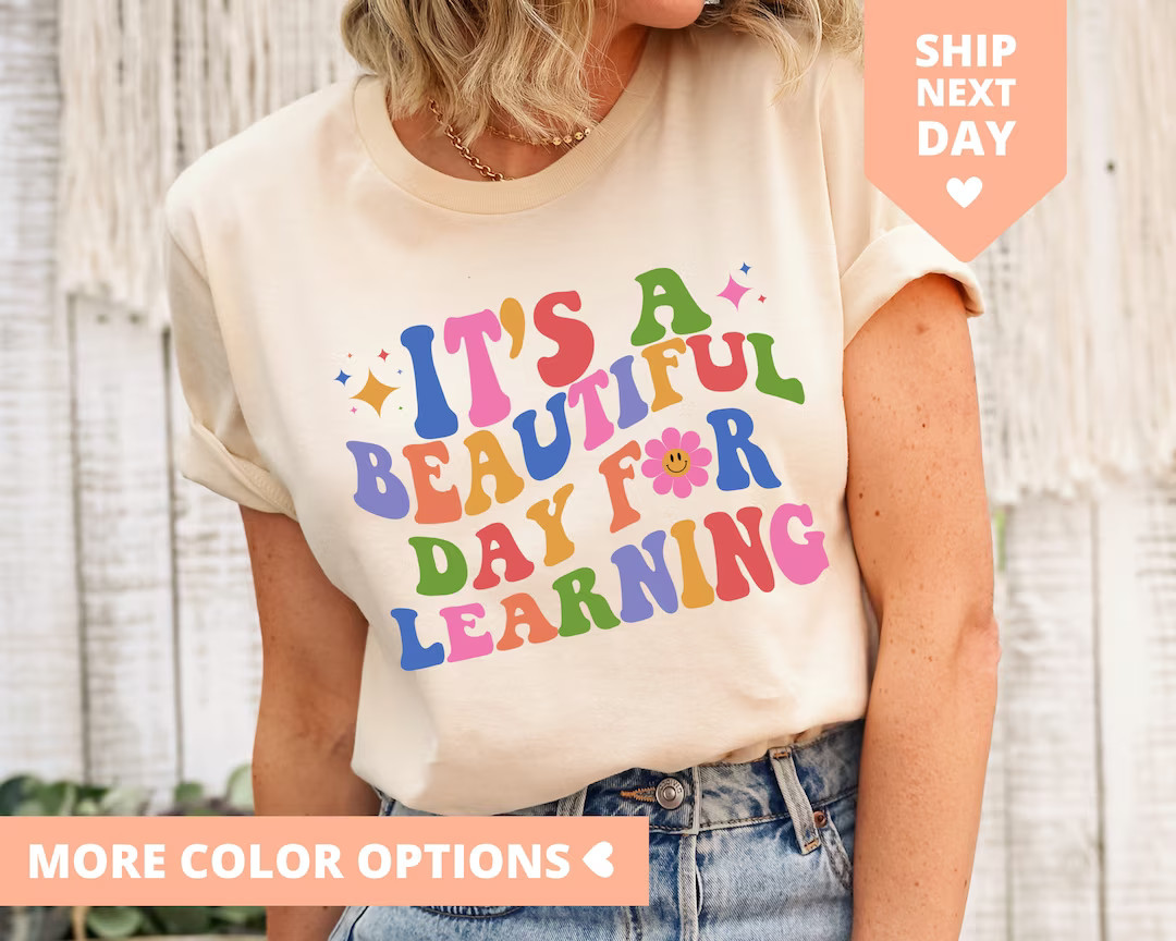 Its A Beautiful Day Teacher Shirt, Back to School Retro Kindergarten Teacher Tee First Day for Le... | Etsy (US)