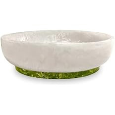 Beatriz Ball RESIN Rio Large Oval Bowl with Base - White and Green | Amazon (US)