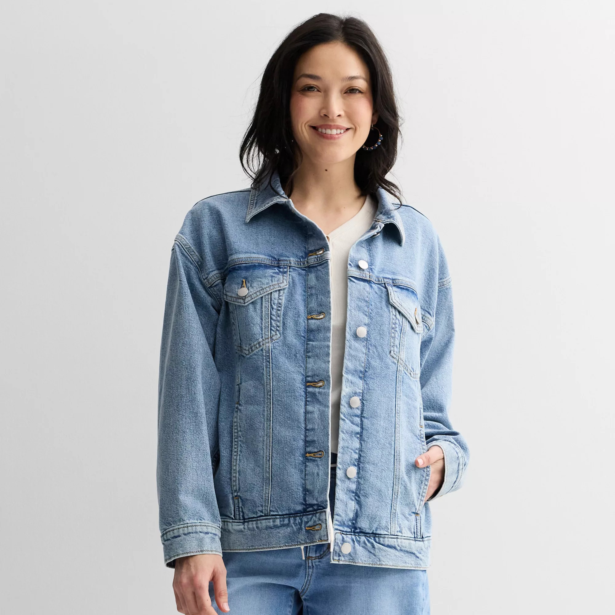 Women's Sonoma Goods For Life® Oversized Denim Jacket | Kohl's