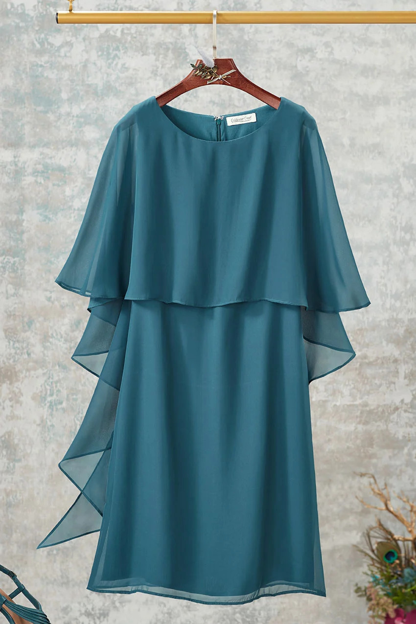 Charisma Chiffon Capelet Dress | Coldwater Creek