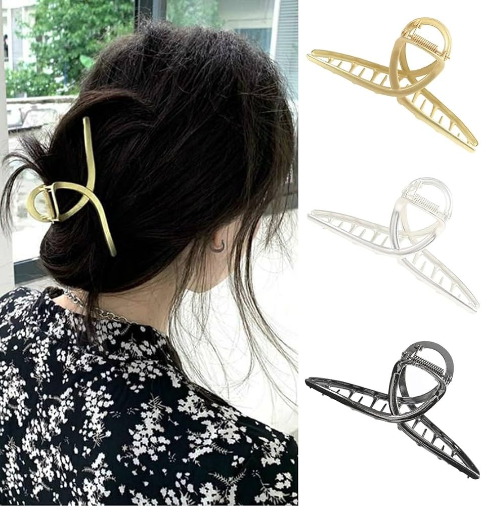 Claw Hair Jaw Clips Barrettes - 3 Pcs No Slip Claw Clip Hair Clamp Grips for Women Girls Jaw Clip... | Amazon (US)
