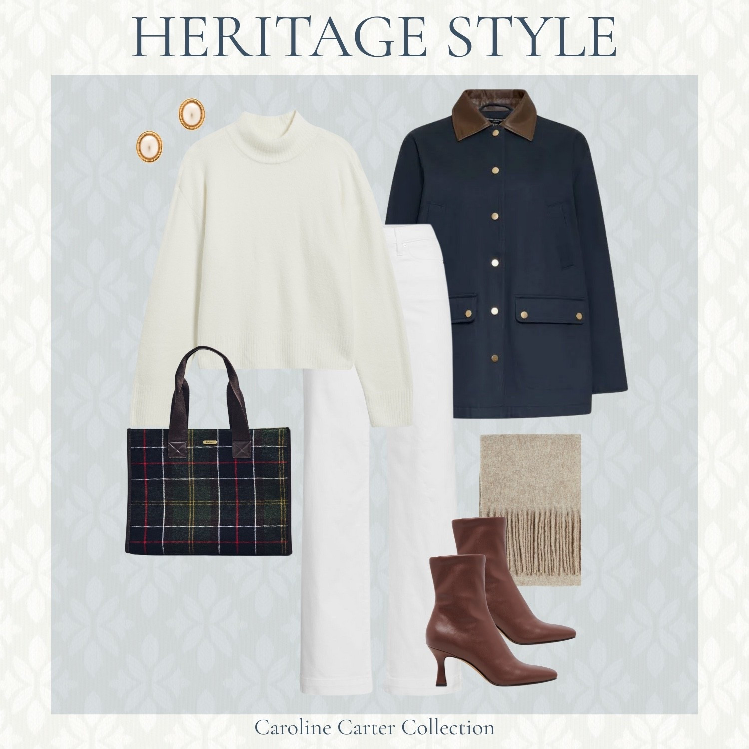 Classic layers meet modern polish 🤎 Navy, cream, and heritage details for timeless fall style.

heritage style, classic fashion, fall outfit, preppy chic, navy barn jacket, white jeans, brown boots, barn jacket, timeless look, fall layers, Caroline Carter Collection

#LTKSeasonal #LTKFindsUnder100 #LTKSaleAlert