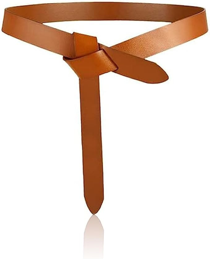 Women Fashion Leather Knot Belts, Ladies Adjustable Stretch Belts for Dresses Soft Cinch Tie up K... | Amazon (UK)