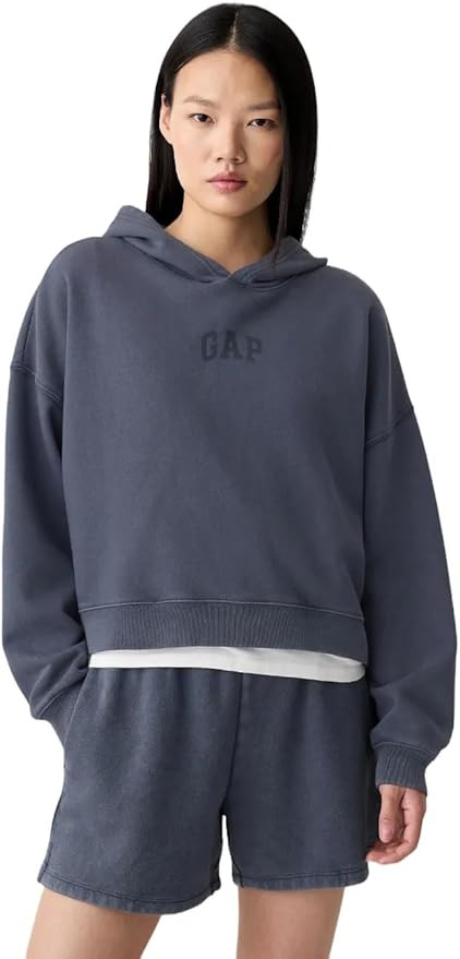 GAP womens Mini Arch Logo High-low Pullover Hoodie | Amazon (US)