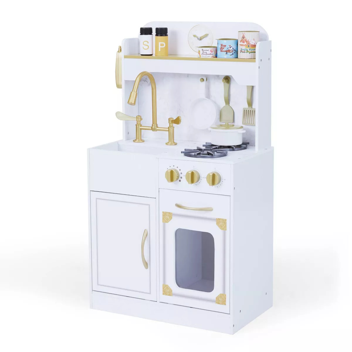 Teamson Kids Versailles Petite Classic Kids Wooden Play Kitchen White/Gold | Target