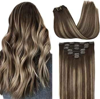GOO GOO Clip-in Hair Extensions for Women, Soft & Natural, Handmade Real Human Hair Extensions, C... | Amazon (US)