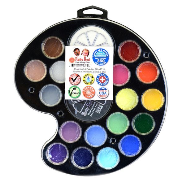 Face & Body Paint Kit Artist Palette 18pc - Ruby Red | Target