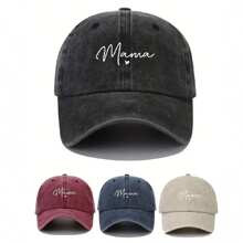 pc Printed Mama Washed Baseball Cap Adjustable Sunproof Casual Hat For Outdoor Activities Ideal For SpringAutumn TripBeach Vacation In YK Style Suitab | SHEIN