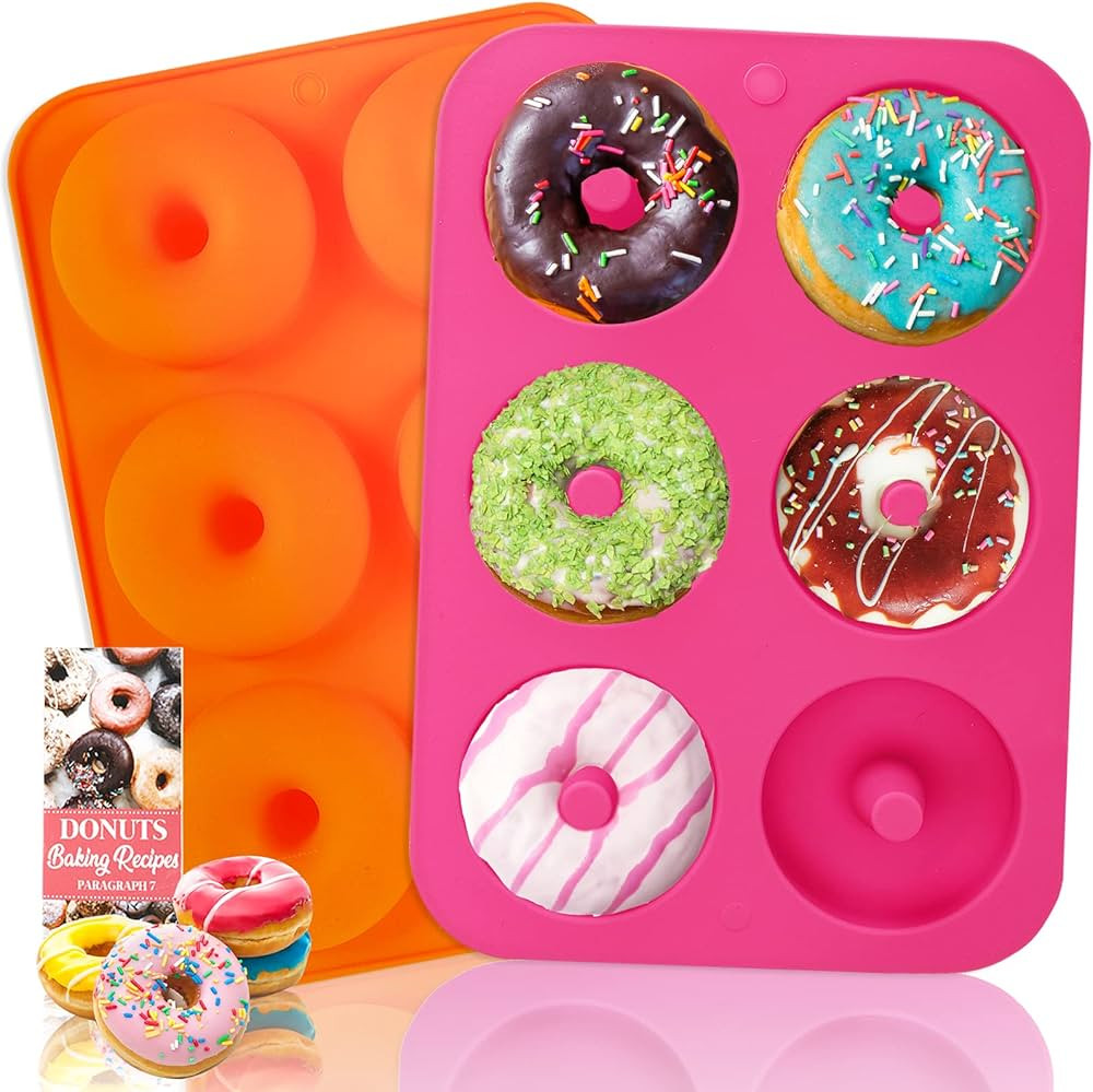 LoveS (2pcs) 6-Cavity Silicone Donut Baking Pan/Non-Stick Donut Molds, Dishwasher, Oven, Microwav... | Amazon (US)