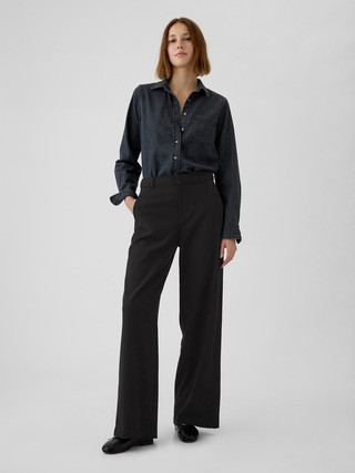 365 High Rise Brushed Twill Trousers | Gap (US)
