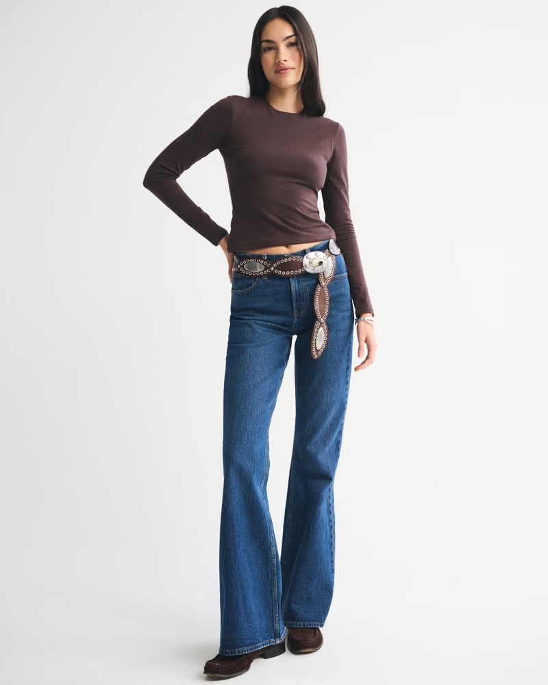 Women's Double-Lined Long-Sleeve Baby Tee | Women's Tops | Abercrombie.com | Abercrombie & Fitch (US)