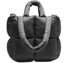 Women Padded Shoulder Bag Luxury Check Tote Bag Soft Pillow Handbag Quilted Puffy High Capacity U... | Amazon (US)