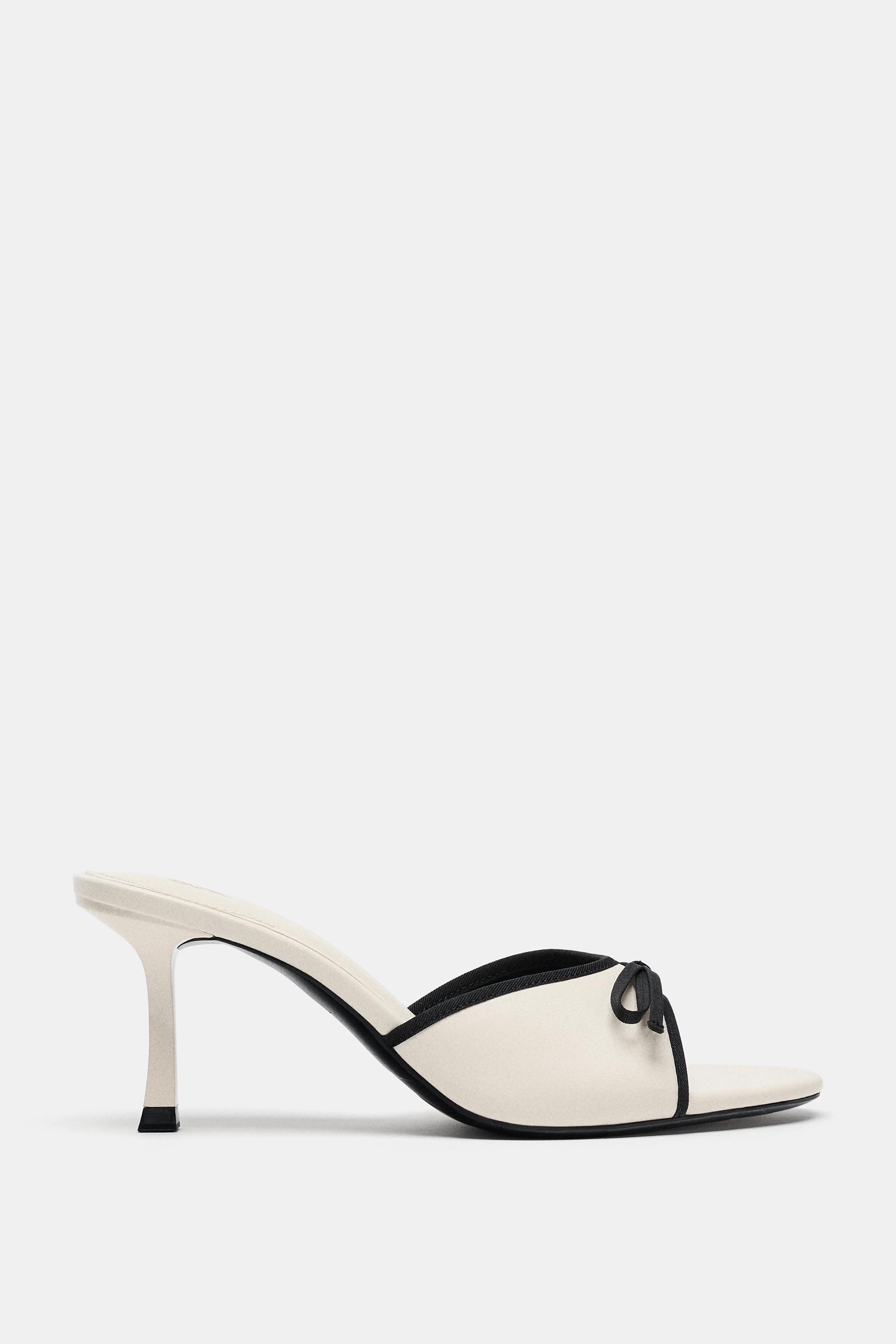 HEELED MULE SANDALS WITH BOW | Zara UK