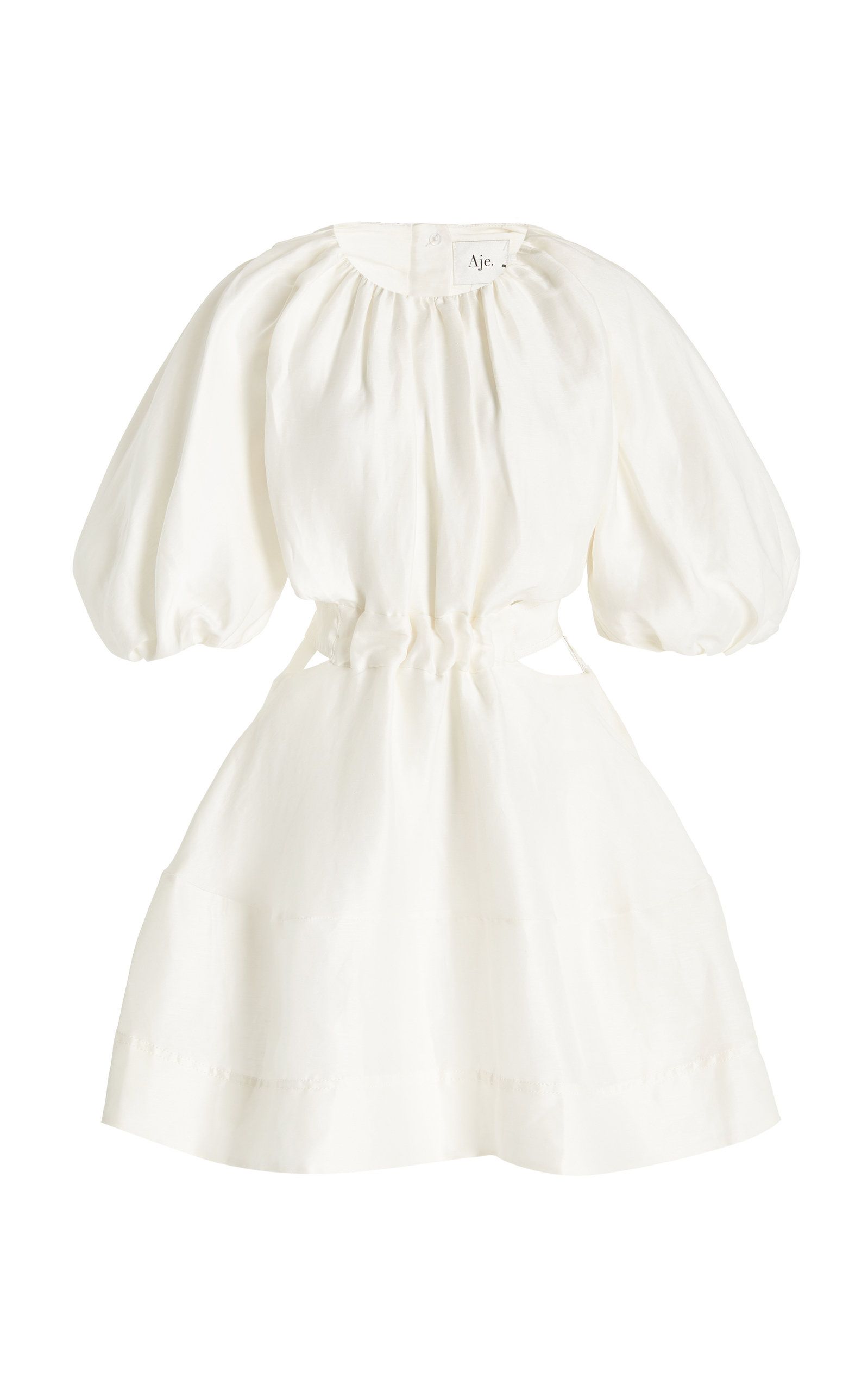Psychedelia Cutout Linen-Silk Mini Dress | Moda Operandi (Global)