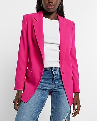 One Button Cinched Boyfriend Blazer | Express