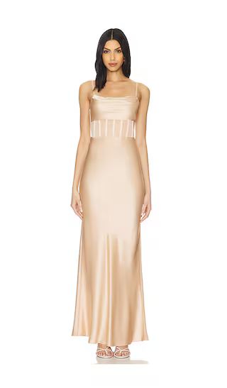 Valentina Maxi Dress in Almond | Revolve Clothing (Global)