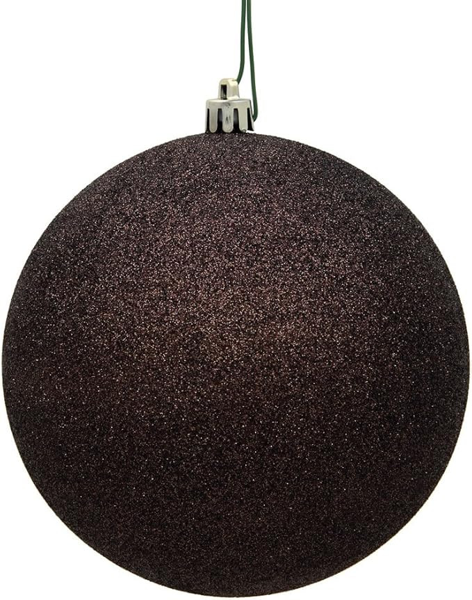 Vickerman 4.75" Chocolate Glitter Ball Ornament. Includes 4 Ornaments per Pack. | Amazon (US)
