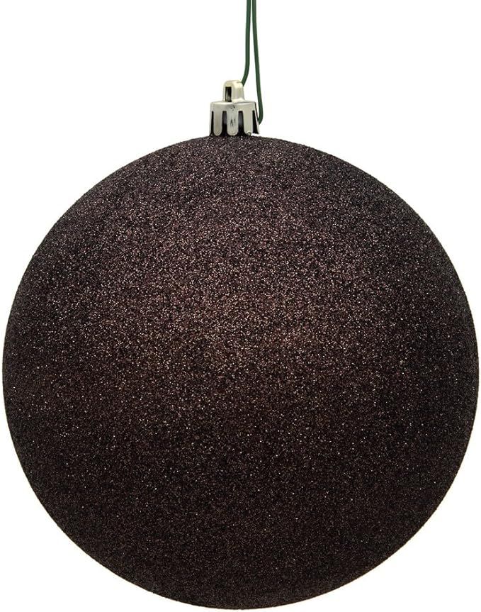 Vickerman 4.75" Chocolate Glitter Ball Ornament. Includes 4 Ornaments per Pack. | Amazon (US)