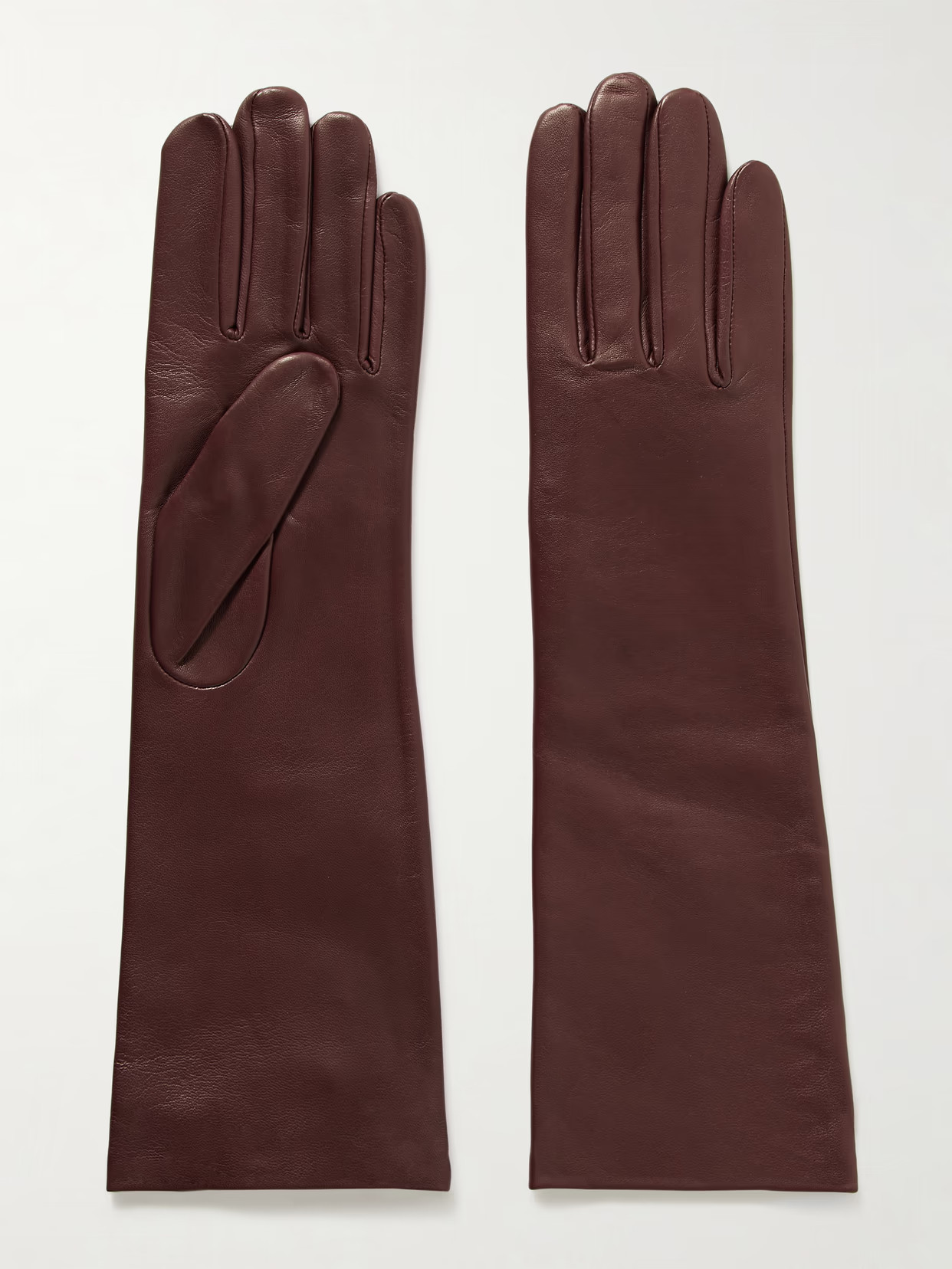 Agnelle - Celia Leather Gloves - Burgundy | NET-A-PORTER (US)