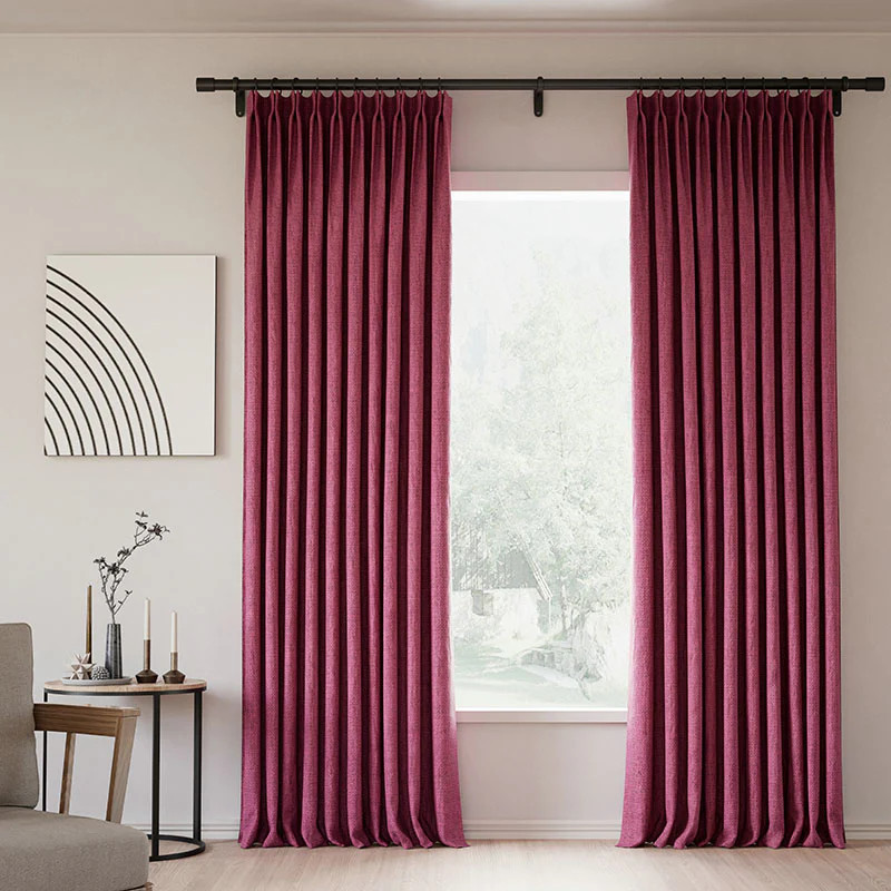 Pinch Pleated Lille Linen Memory Trained Blackout Curtains Natural Modern Custom Drapes | Homerilla