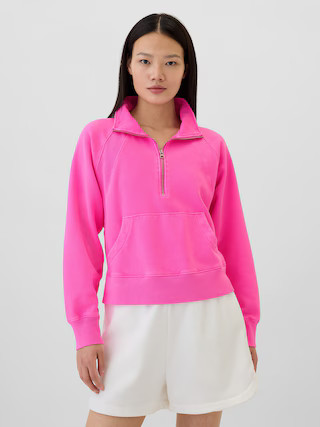 Relaxed Fleece Quarter-Zip Sweatshirt | Gap Factory