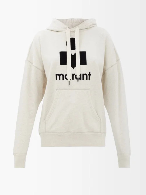 Isabel Marant Étoile - Mansel Flocked-logo Cotton-blend Jersey Sweatshirt - Womens - Ivory | Matches (US)