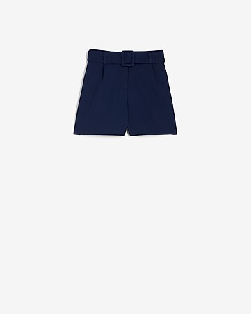High Waisted Belted Shorts | Express