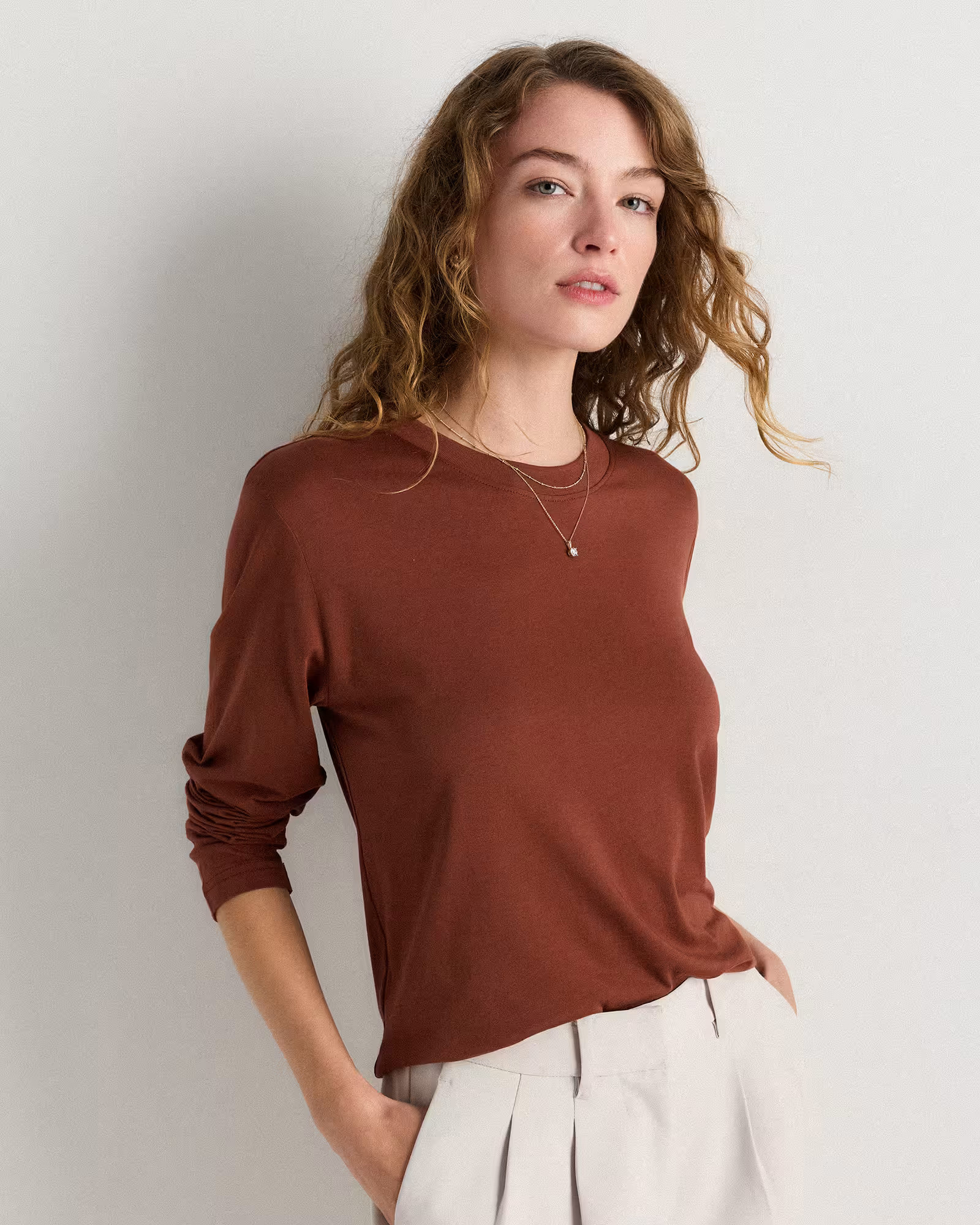 Cotton Modal Relaxed Long Sleeve Tee | Quince
