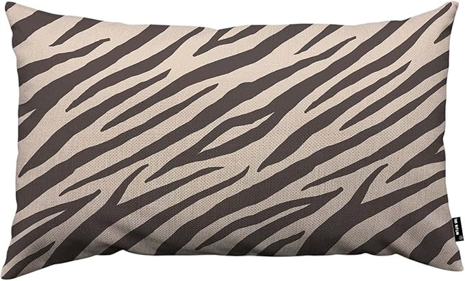 TKS MITLAN Brown Zebra Stripe Pillow Covers 12x20 Inch Tiger Animal Fur Beige Abstract Exotic Dec... | Amazon (US)