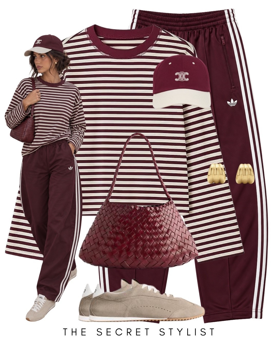 Adidas firebird barrel leg trousers and long sleeve striped top
Alo sunset trainers
Dragon diffusion woven burgundy bag
Celine cap
Causal outfit ideas for autumn

#LTKuk #LTKautumn #LTKstyletip
