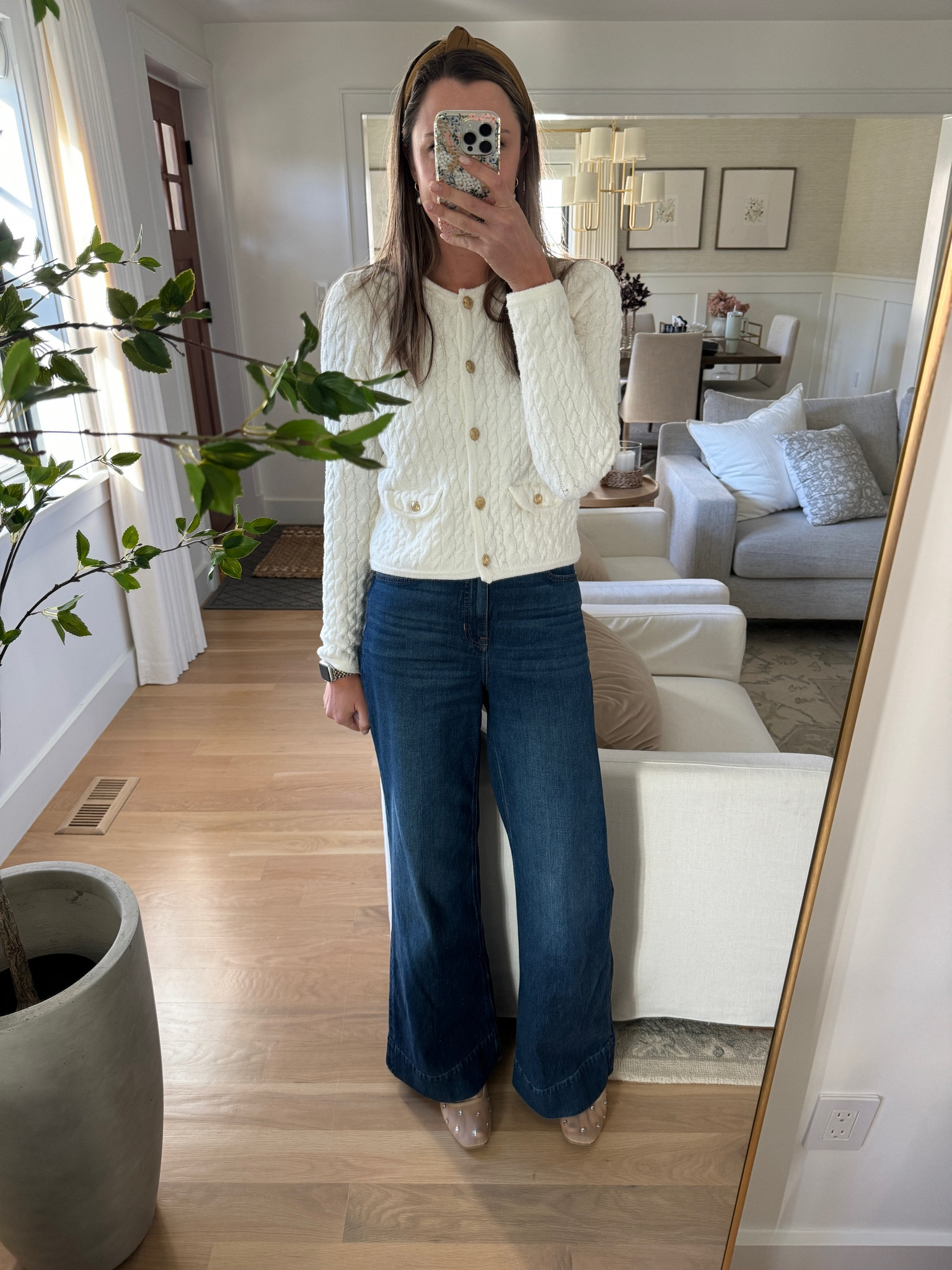 I found the perfect lady jacket sweater from J Crew and wide leg Jean trouser! 

#LTKOver40 #LTKWorkwear #LTKStyleTip