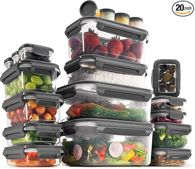 FineDine Food Storage Containers With Lids, 40-Piece Airtight Leakproof, BPA-Free Durable Plastic... | Amazon (US)