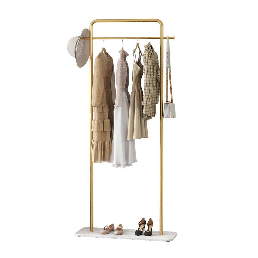 Gold Clothing Rack, Heavy-duty Clothes Rack, Gold Garment Rack with Marble Base, Modern Coat Rack... | Amazon (US)