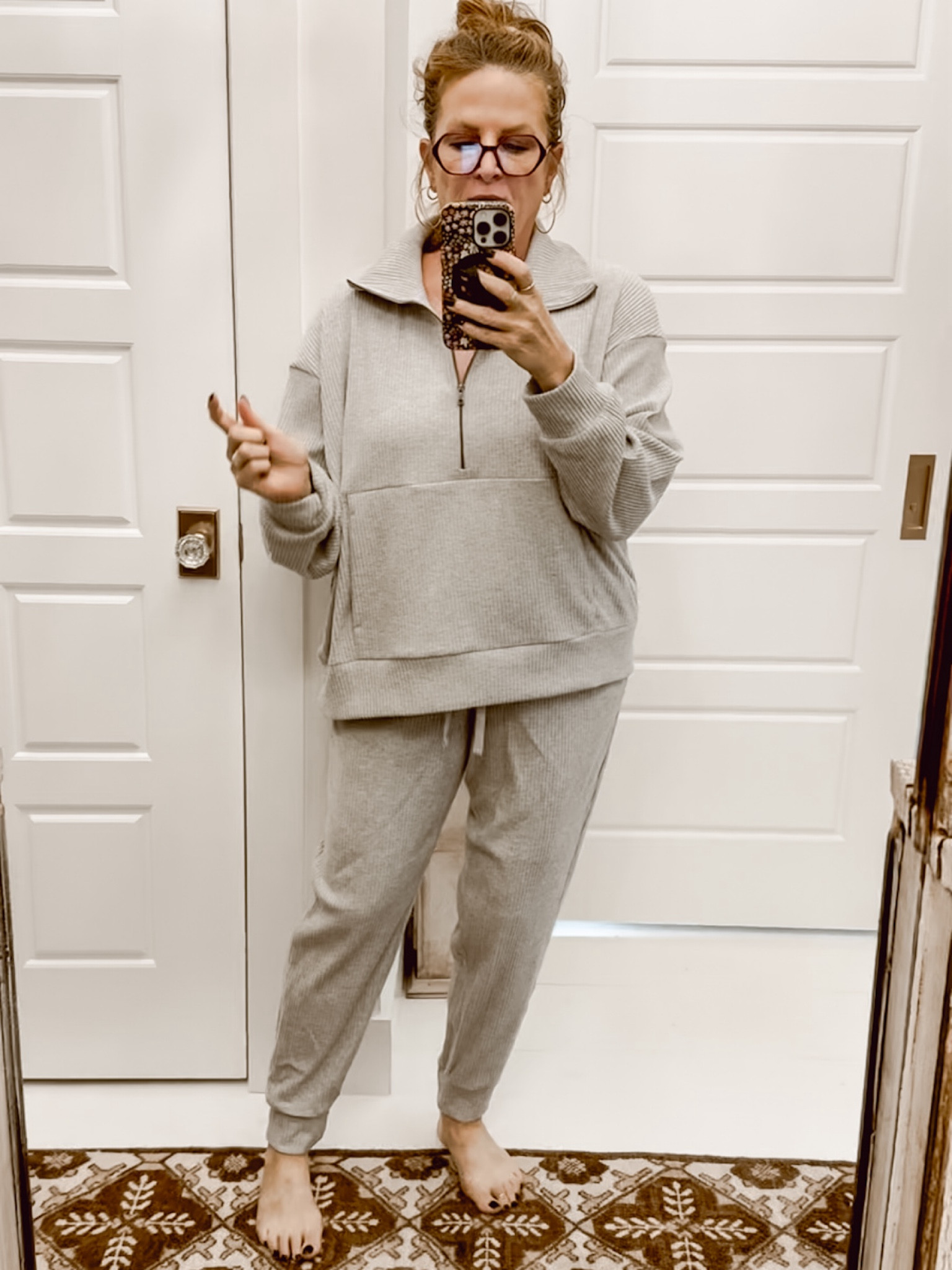 We are heading into cozy season, and I ran across this Avia Brushed Rib Pullover top and matching joggers from Walmart and had to have them. If you love loungewear, you will love this set with its zippered front, full pockets, and drawstring pants. I got my regular size in the pants and sized up in the top to make it a little longer. 

#LTKMidsize #LTKStyleTip #LTKSeasonal