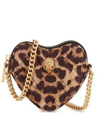 Micro Heart Leopard Print Chain Strap Crossbody Bag | Dillard's