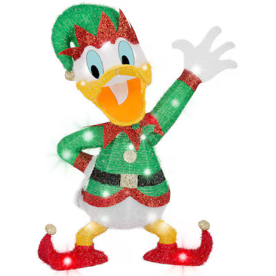 Disney 2.5-ft LED Donald Duck Elf Yard Decoration | Lowe's