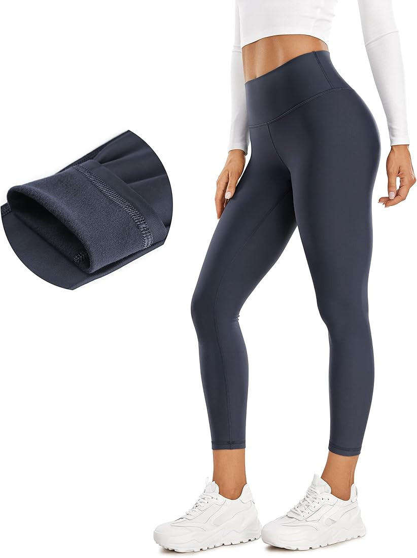 CRZ YOGA Womens Thermal Fleece Lined High Waisted Leggings 24 Inches - Workout Winter Warm Thick ... | Amazon (US)