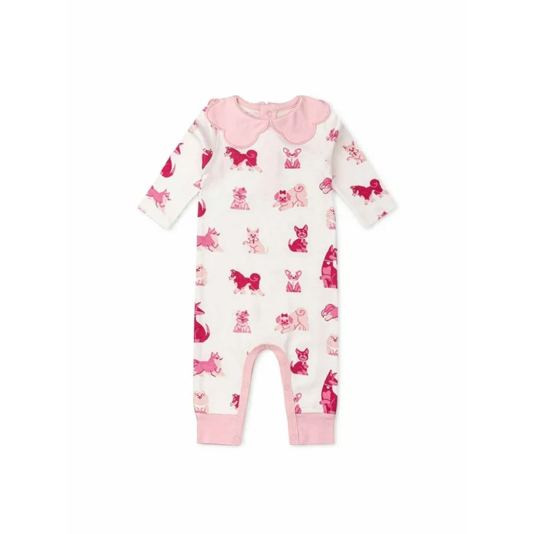 Paris Hilton x Monica + Andy Organic Cotton Baby Scallop Collar Romper, Sizes 0-3 Months-24 Month... | Walmart (US)